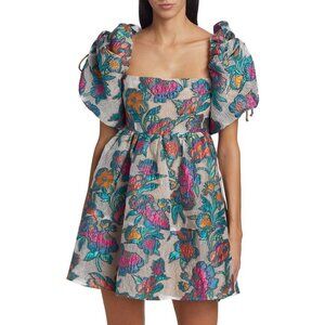Elliatt Vespera Floral Jacquard Mini Dress Size Small Multi